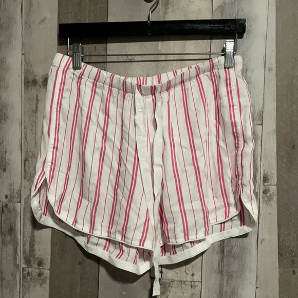 LOFT Pink Flare Striped Pajama Set Small Shorts/ Medium Shirt NEW - Picture 5 of 10
